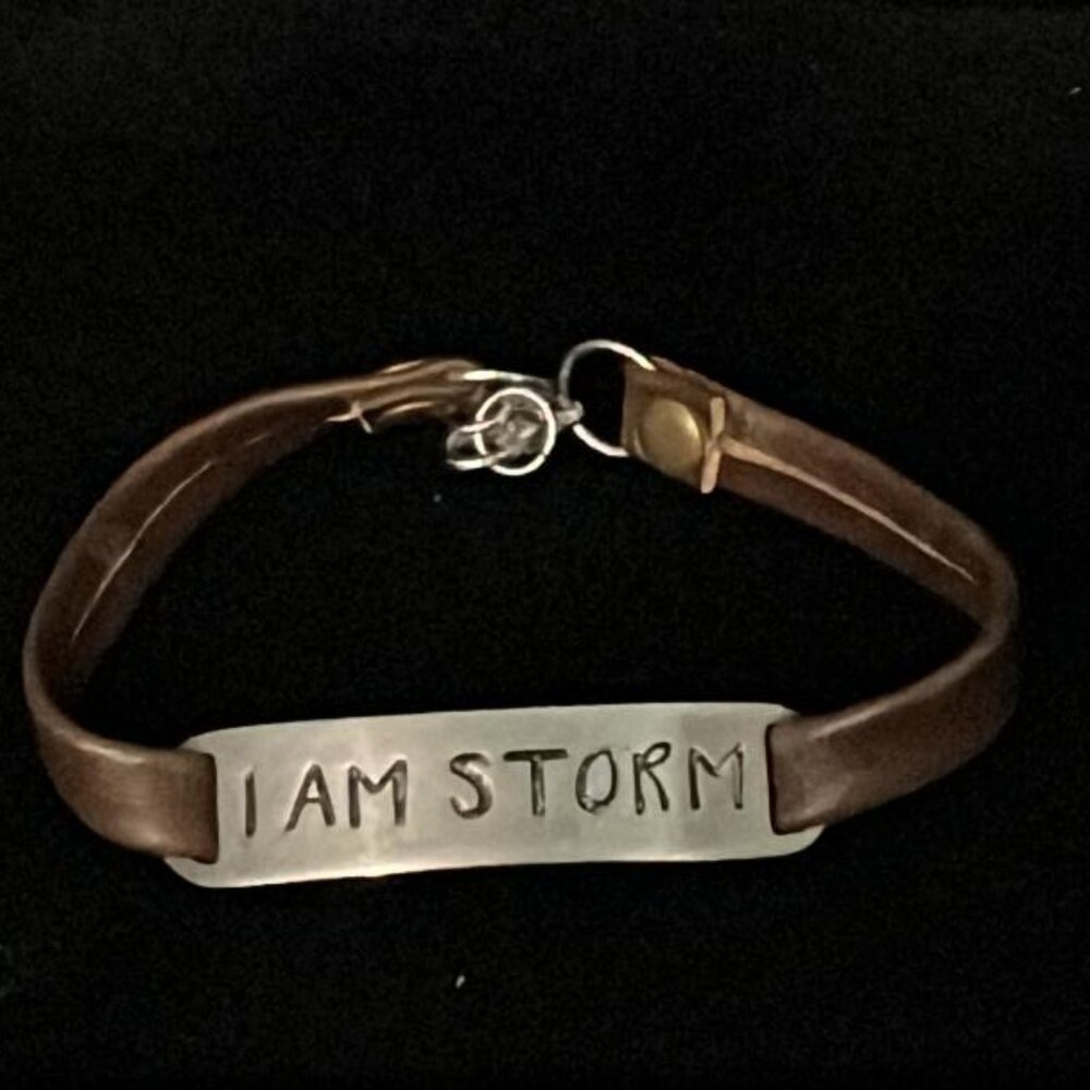 Leather I am the Storm Bracelet